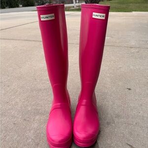 Hunter Pink Tall Rain Boots